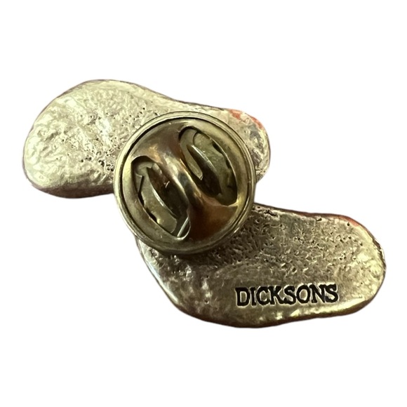 Vtg Footprints In The Sand Signed Dicksons Gold Tone Lapel Pin - Picture 2 of 4